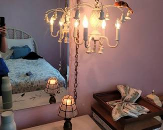 Pineapple Lighting Lot  Small Lamp, Swag Chandelier PlugIn
