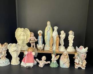 16 PC Vintage Religious  Angelic Figurine Collection