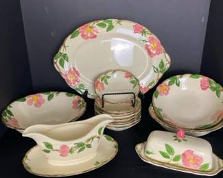 Vintage Franciscan Desert Rose Serving Pieces Set  1950s Backstamp