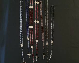 Rosary Lot  Plastic and Rose Beads