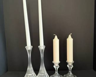 Glass Candlestick Holder Lot