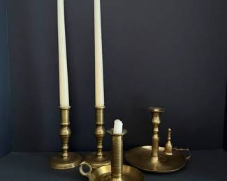 PWF Brass Chamber Stick  Candlestick Holder Lot