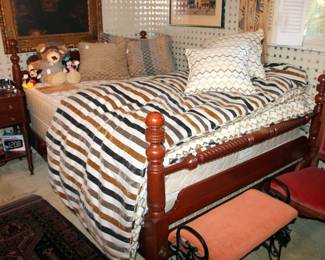 Willett Wildwood Cherry 4 pc Bedroom Set (Full Bed & Mattress Set, Chest of Drawers, Dresser with Mirror and Nightstand)