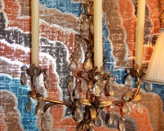 Close Up of Crystal Wall Sconce