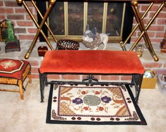Fireside Bench, MCM Bamboo Ottoman