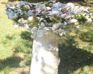 Shell Encrusted Bird Bath