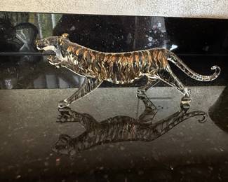 Baccarat Roaring Bengal Tiger Sculpture