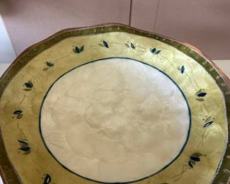 Decorative Hand-Painted Ceramic Serving Bowl