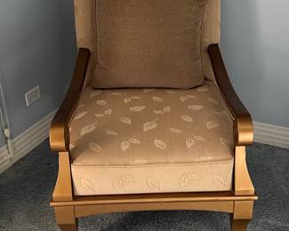 Contemporary Accent Armchair with Gold-Finished Frame