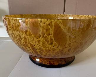 Mid-Century Modern Murano Tortoiseshell Art Glass Bowl
