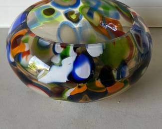 Vero Glass Poland Multi-Color Art Glass Bowl