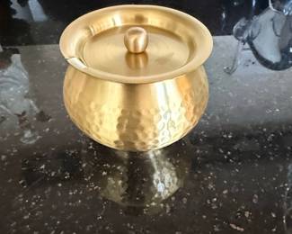 LiFE For Conscious Living Hammered Brass Spice Jar