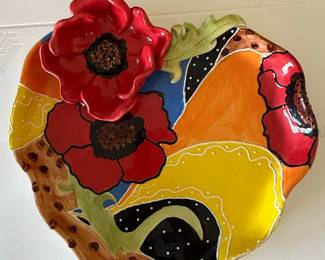KoKo Originals Athena Boulgarides & Laura Schwartz Hand-Painted Poppy Platter