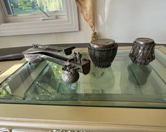 Vintage Indian Silver Miniature Musical Instrument Set