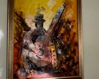 Original Oil Painting of Musician by Fico
