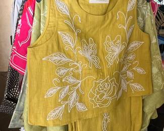 Xandra Embroidered Mustard Yellow Co-ord Set