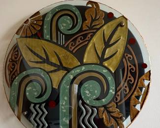 Art Deco Style Mixed-Media Wall Plaque