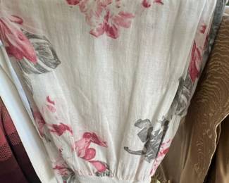 Floral Print Linen Blend Blouson Top