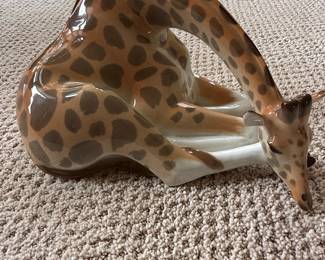 Vintage Lomonosov Porcelain Resting Giraffe Figurine