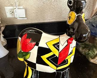 Anatoly Turov Hand-Painted Ceramic Cow Figurine