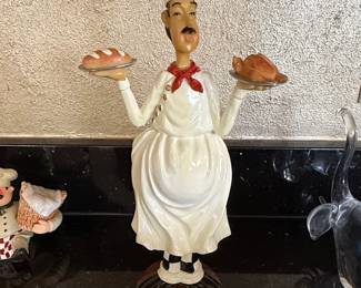 Chef Figurine with Trays