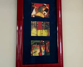 Contemporary Indian Figurative Triptych Wall Art