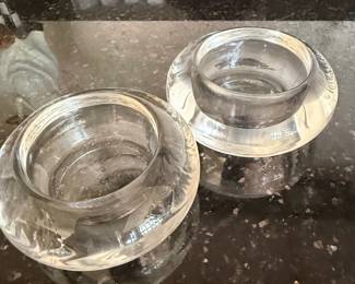 Vintage Clear Glass Tealight Candle Holders