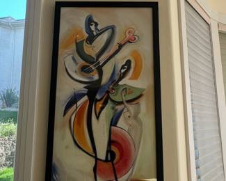 Alfred Gockel Style Abstract Musician Print