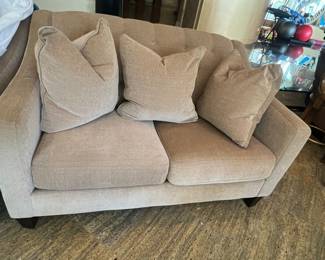 American-Made Neutral Upholstered Loveseat