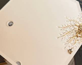 Vintage Octagonal Beveled Mirror Tray