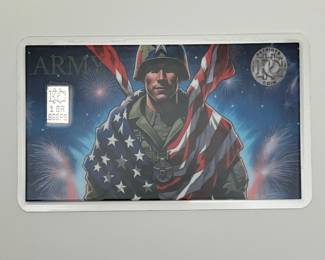 US Army Collector Card with Silver Bar