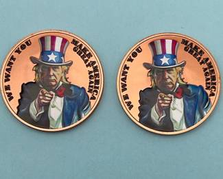 Two Trump As Uncle Sam 1 oz. Copper Rounds