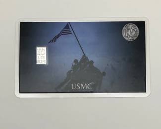 USMC Collector Card with Silver Bar