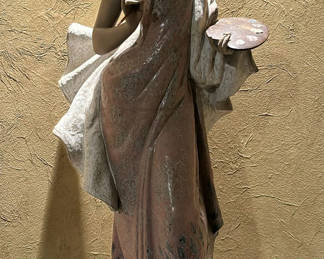 Lot 30: Female Artist Figurine on Wooden Stand