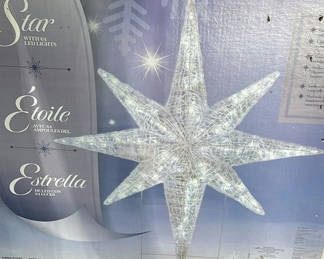 Lot 11: LED Star Decoration, Storage Totes, and Holiday Decor Items