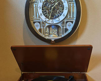 Lot 119: Record Player Stereo System and Seiko Wall Clock
