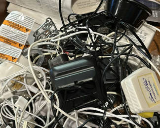 Lot 38: Mixed Office Supplies, Cables, and Desk Accessories