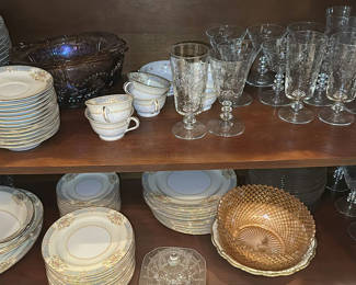 Lot 95: Decorative China Dinnerware and Glassware Set
