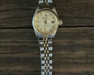 Lot 1: Faux Rolex Two-Tone Metal Wristwatch