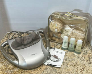 Lot 203: HoMedics Therapist Select Deluxe Shiatsu Massager and Spa Bath & Body Collection