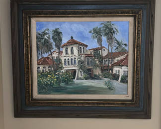 Lot 111: Framed Painting and Framed Wall Mirror