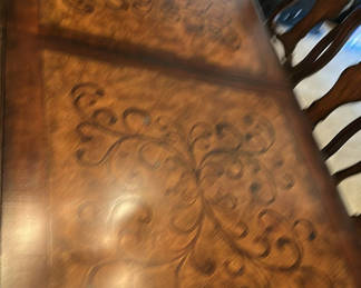 Lot 99: Wood Dining Table and Upholstered Chairs Set