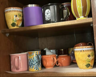 Lot 34: Assorted Mugs, Cups, and Drinking Glasses