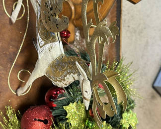Lot 27: Holiday Reindeer Decorations and Greenery Arrangement