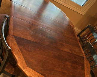 Lot 63: Wood Dining Table and Matching Chairs