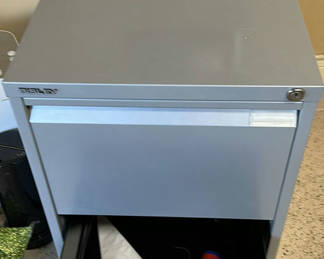Lot 26: Metal Filing Cabinet, Royal Paper Shredder, and Black Container