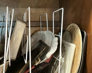 Lot 35: Assorted Bakeware, Serving Trays, and Plate Organizers