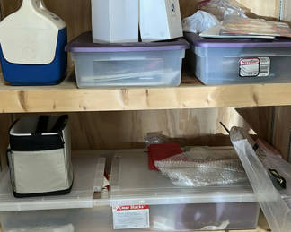 Lot 3: Holiday Gift Bags, Storage Bins, and Cooler