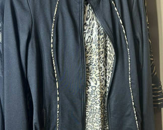 Lot 236: Neiman Marcus Exclusive Black Jacket and Leopard Print Top Set
