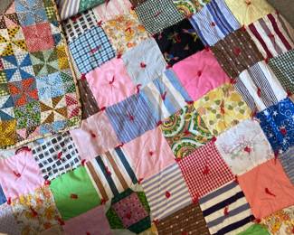 Hand tied patchwork quilt